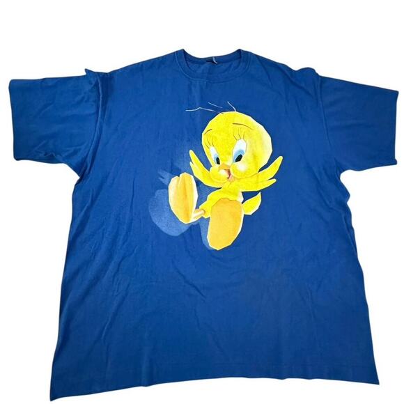 Vintage Warner Bros. Men's Tweety Bird Big Print Single Stitch T-shirt Size 2XL - Picture 1 of 5